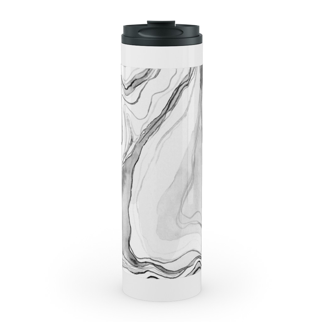 Watercolor Marble Stainless Mug, White,  , 20oz, Gray