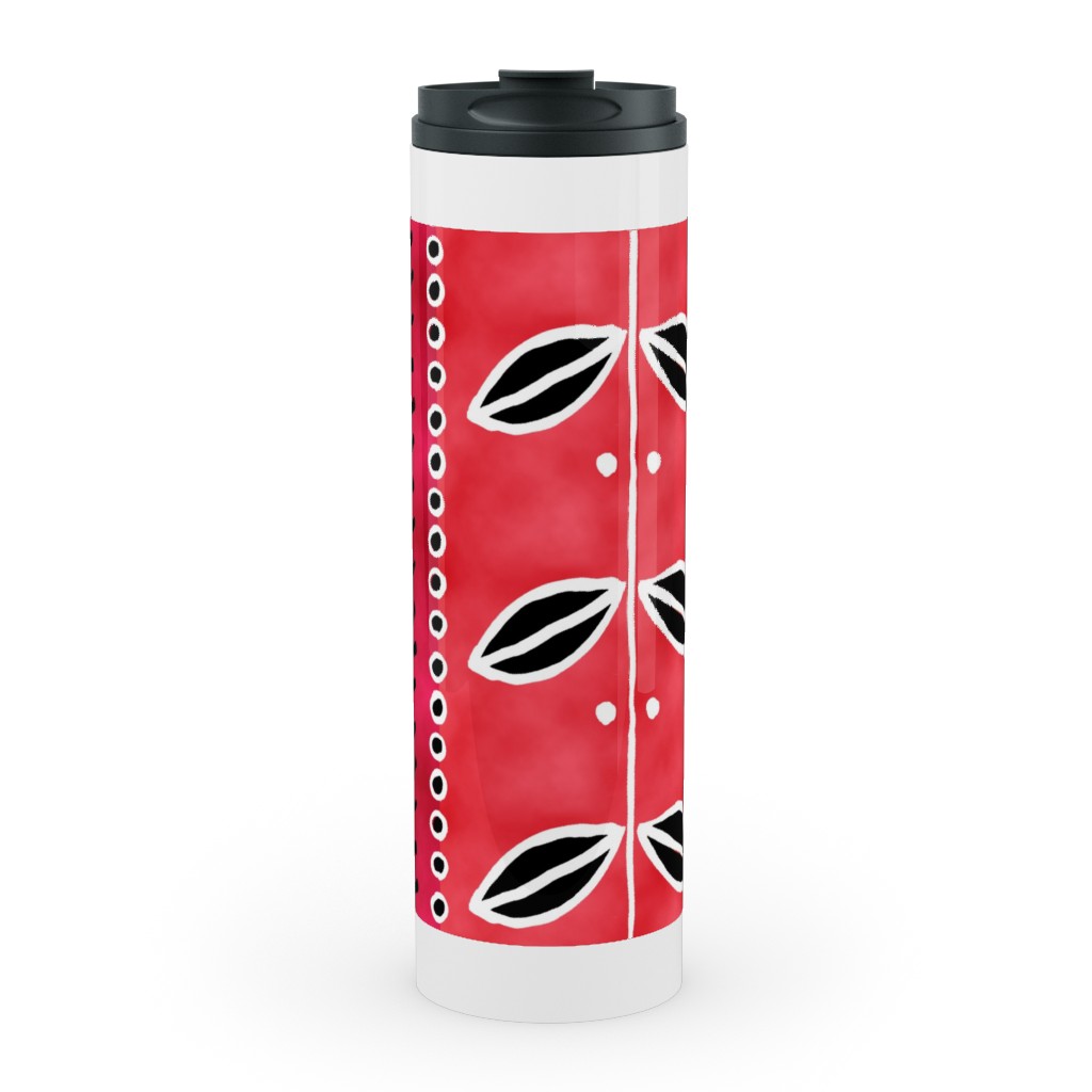 Ribbons Stainless Mug, White, , 20oz, Red, Red