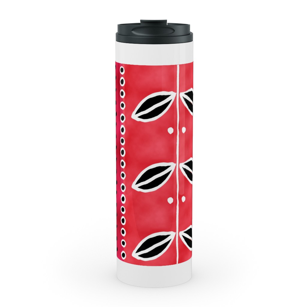 Ribbons Stainless Mug, White,  , 20oz, Red