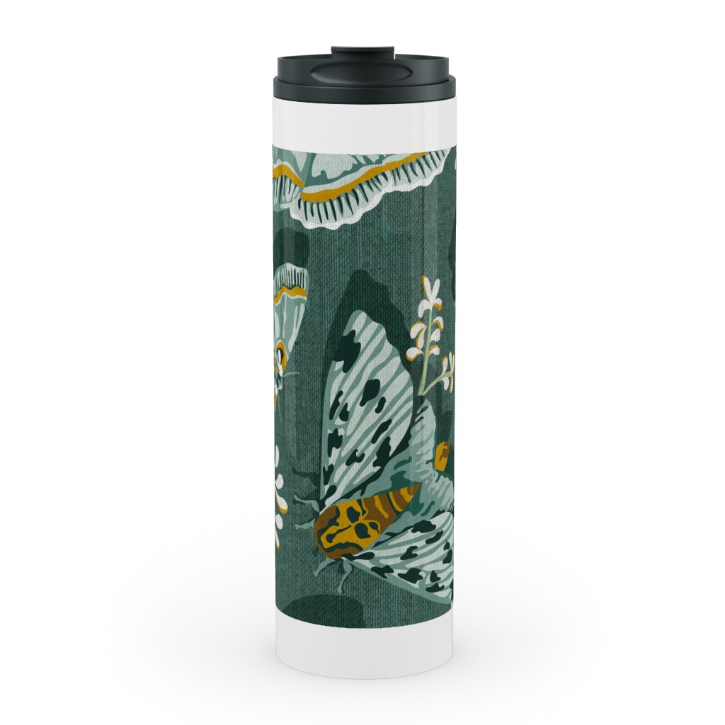 Gathering Moths - Green Stainless Mug, White,  , 20oz, Green