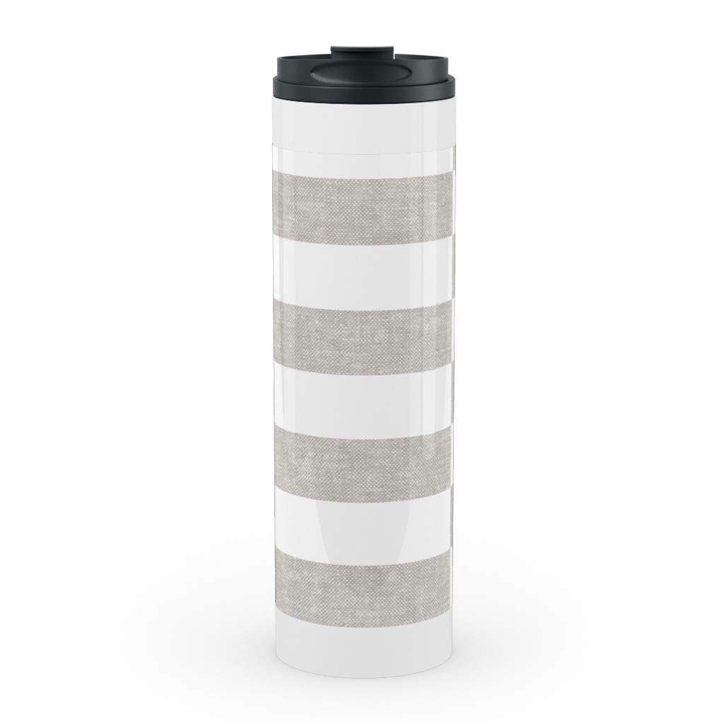 Tiles - Rectangles - Stone Stainless Mug, White, , 20oz, Gray, Gray