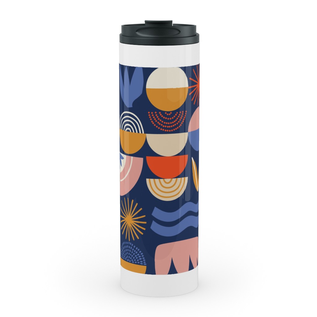 Colorful Geometry - Dark Stainless Mug, White, , 20oz, Multicolor