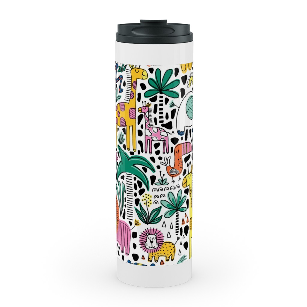 Safari Fun - Multi Stainless Mug, White,  , 20oz, Multicolor