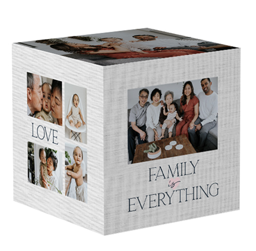 Family Is Everything Montage Photo Cube, Gray