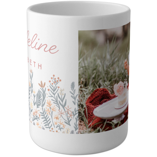 Floral Statement Name Custom Cup, Pink