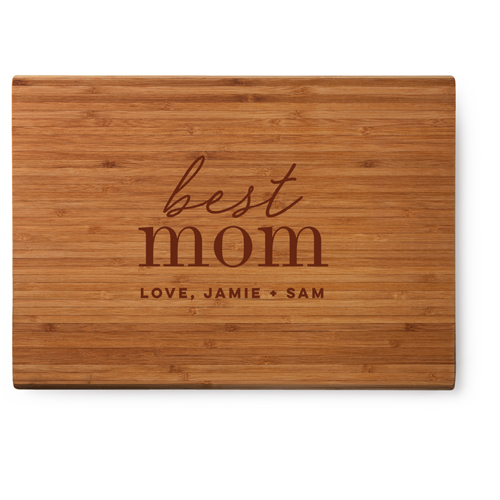 Scripted Best Cutting Board, Bamboo, Rectangle Ornament, None, White