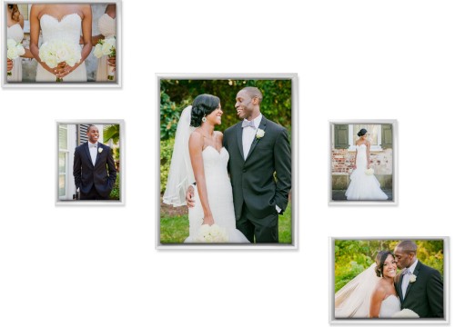 Step & Repeat Five Left Canvas Prints, White, Multi piece, Multicolor, Multi