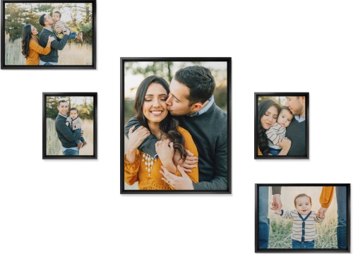 Step & Repeat Five Left Mounted Wall Art, Multi piece, Black, Multicolor, Multi