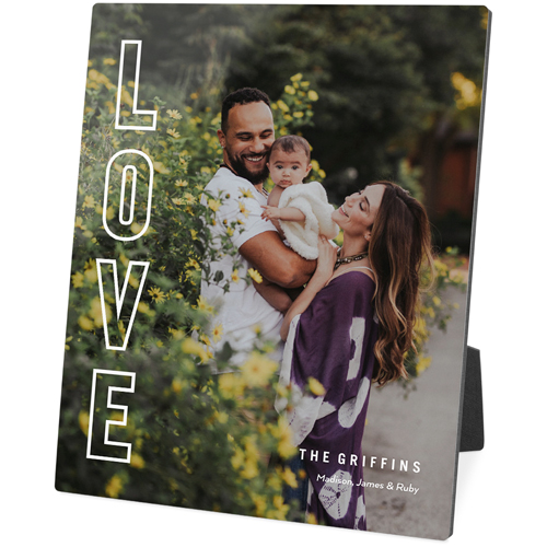 Love Block Vertical Desktop Plaque, Rectangle, 8x10, White