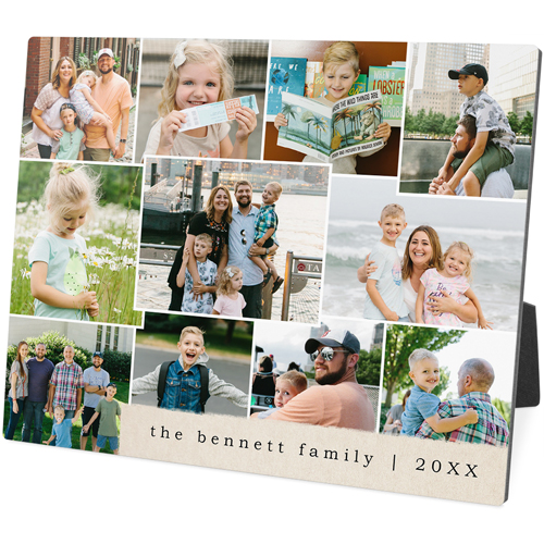 Overlap Collage Desktop Plaque, Rectangle, 8x10, White