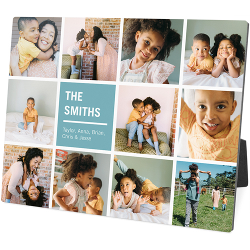 Tiled Collage Desktop Plaque, Rectangle, 8x10, Blue