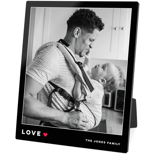 Modern Love Heart Desktop Plaque, Rectangle, 8x10, Black