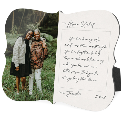 Handwritten Letter Desktop Plaque, Bracket, 8x10, White, white