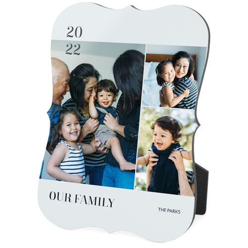 Our Family Memories Desktop Plaque, Bracket, 5x7, Gray