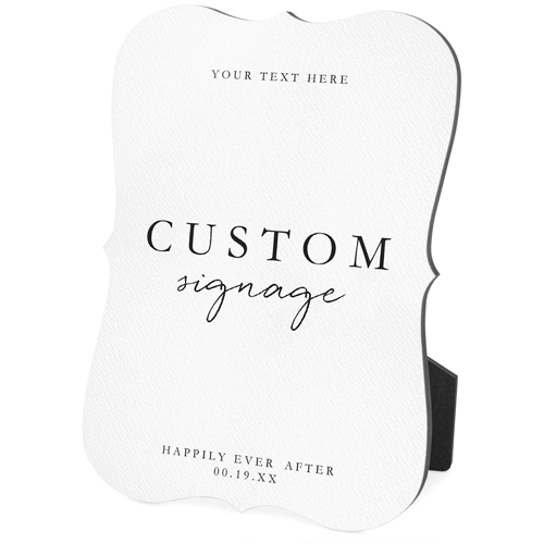 Custom Wedding Signage Desktop Plaque, Bracket, 5x7, White