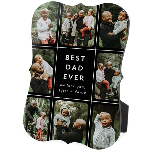 Photo Grid Lines Desktop Plaque, Bracket, 5x7, Black, black