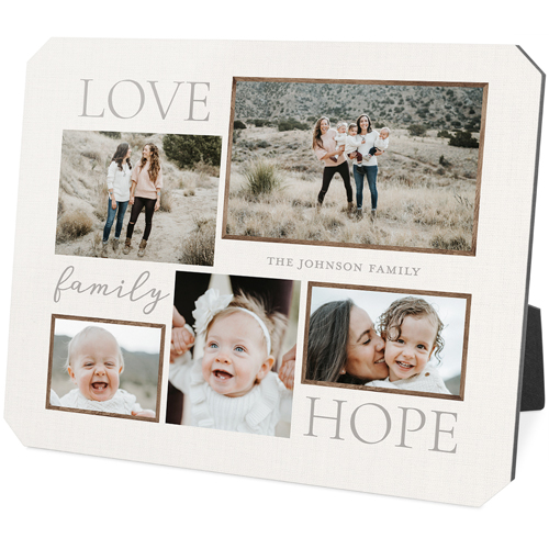Love Family Hope Desktop Plaque, Ticket, 8x10, Gray