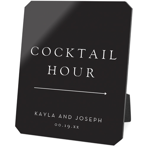 Wedding Direction Sign Desktop Plaque, Ticket, 8x10, Gray, charcoal