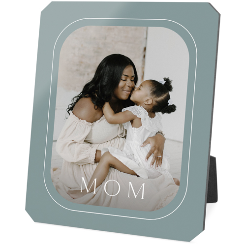 Mom Round Border Desktop Plaque, Ticket, 8x10, White