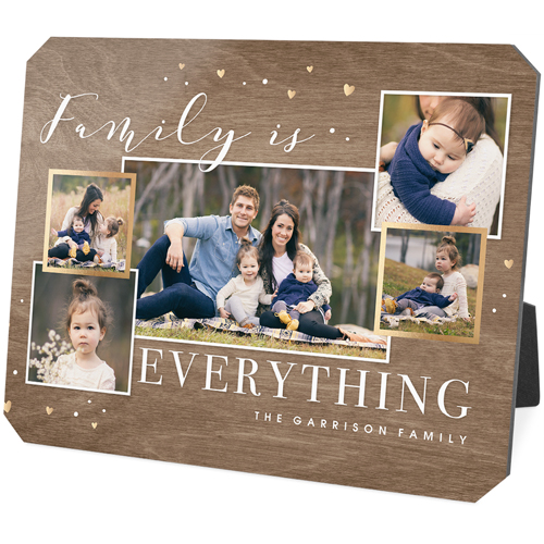 Family Overlap Collage Desktop Plaque, Ticket, 8x10, Brown
