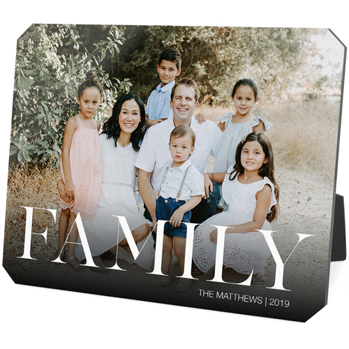 Family Photo Desktop Plaque, Ticket, 8x10, White