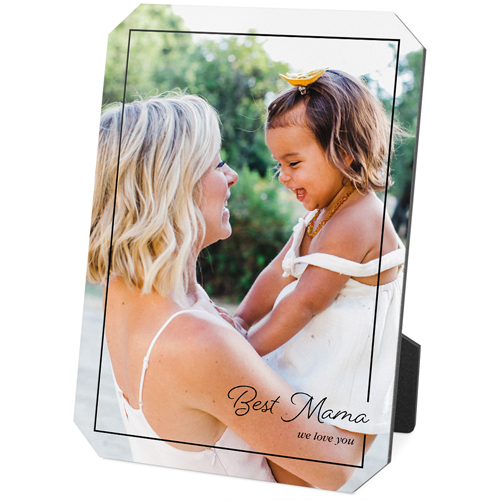 Simple Outline Desktop Plaque, Ticket, 5x7, Black, black