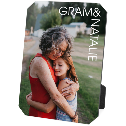 Corner Text Desktop Plaque, Ticket, 5x7, White, white