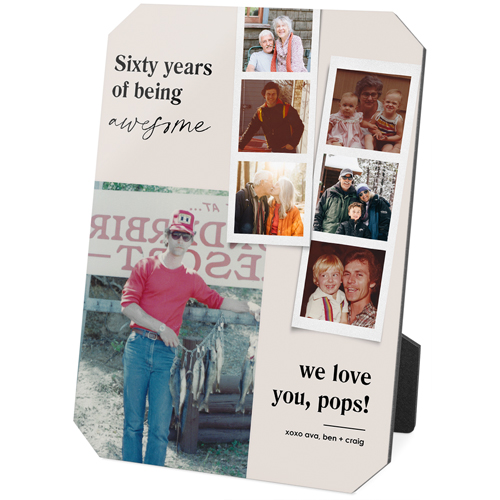 Through the Years Collage Desktop Plaque, Ticket, 5x7, Black, black