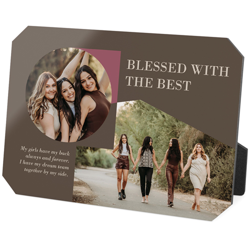 Geometric Frames Desktop Plaque, Ticket, 5x7, Brown