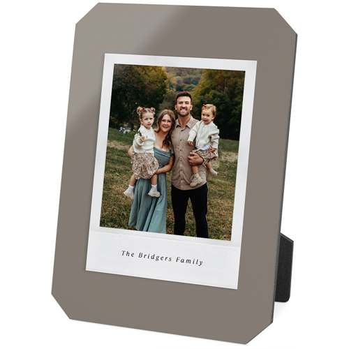 Simple Photo Frame Desktop Plaque, Ticket, 5x7, Gray