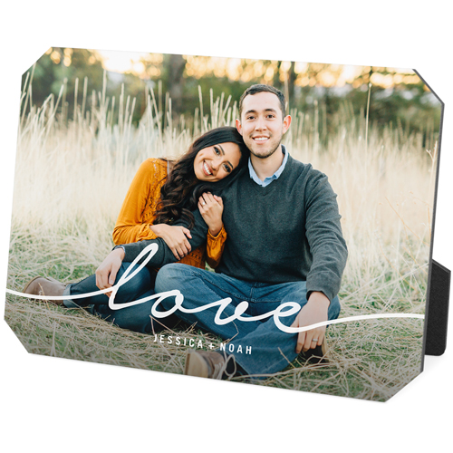 Modern Scripted Love Desktop Plaque, Ticket, 5x7, White