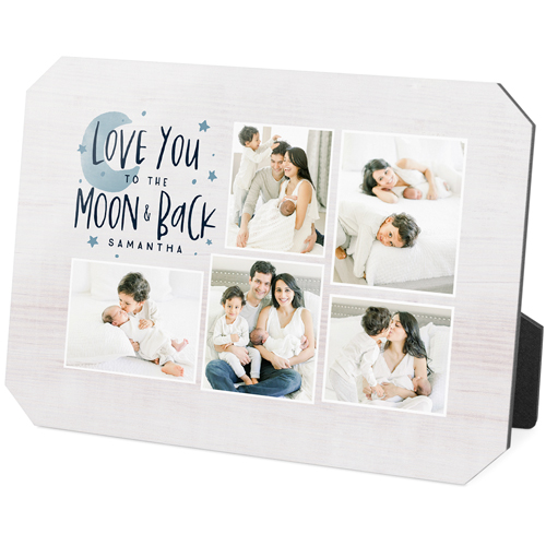 Love You To The Moon And Stars Desktop Plaque, Ticket, 5x7, Blue