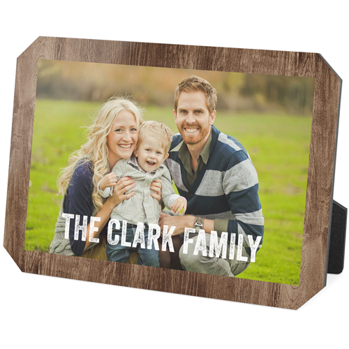 Printed Weathered Faux Wood Landscape Desktop Plaque, Ticket, 5x7, Brown, brown