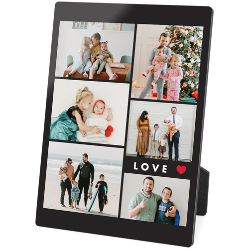 Modern Love Collage Desktop Plaque, Rectangle, 5x7, Gray