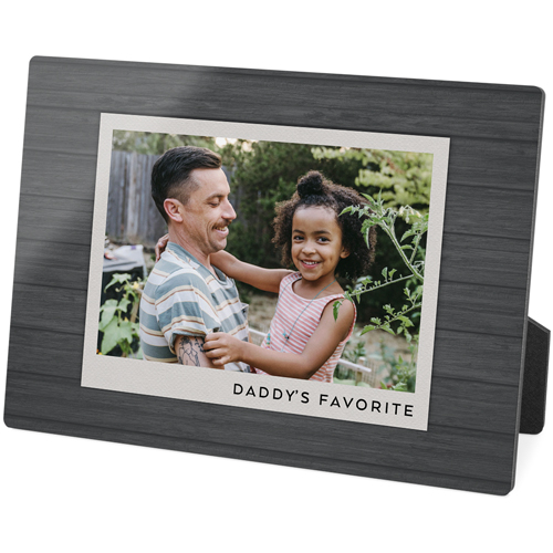 Dark Rustic Frame Desktop Plaque, Rectangle Ornament, 5x7, Gray
