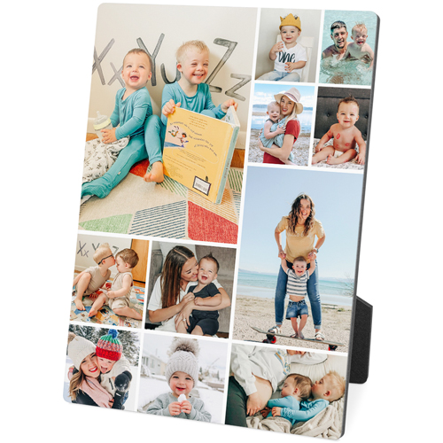Collage Squares Portrait Desktop Plaque, Rectangle, 5x7, Multicolor