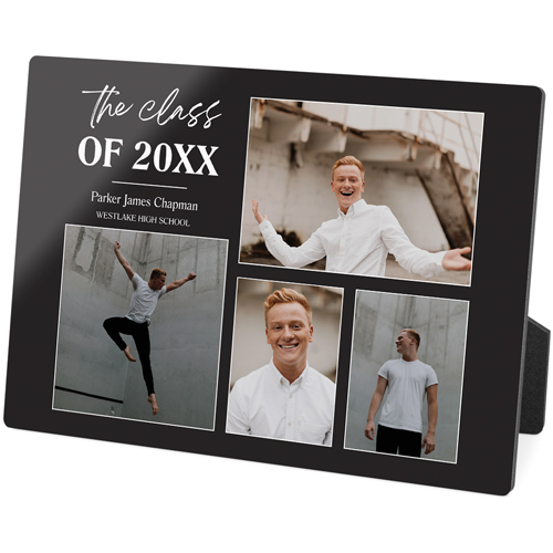 Classic Grad Class Desktop Plaque, Rectangle, 5x7, Gray, charcoal