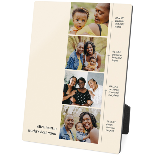 Timeline of Life Desktop Plaque, Rectangle, 5x7, Beige