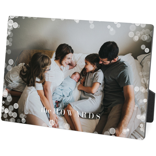 Bokeh Frame Desktop Plaque, Rectangle, 5x7, White