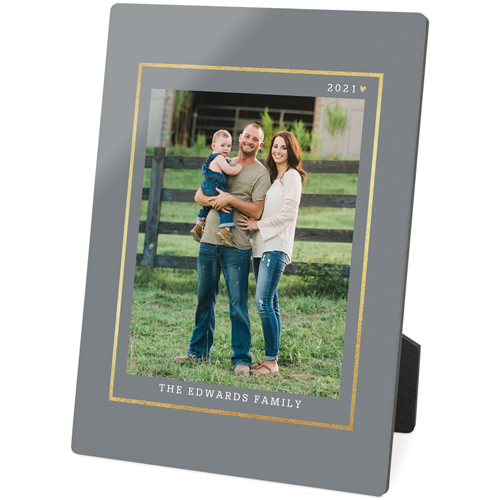 Simply Elegant Frame Desktop Plaque, Rectangle, 5x7, Gray