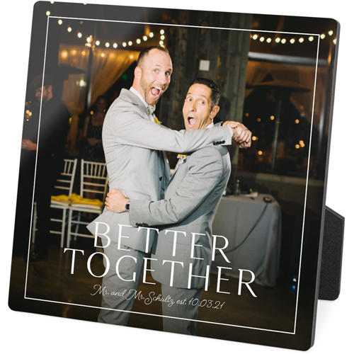 Better Together Frame Desktop Plaque, Rectangle Ornament, 5x5, White