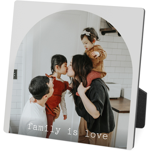 Simple Arch Desktop Plaque, Rectangle, 5x5, Gray, silver lining