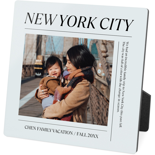 Editorial Snapshot Desktop Plaque, Rectangle, 5x5, Gray, air