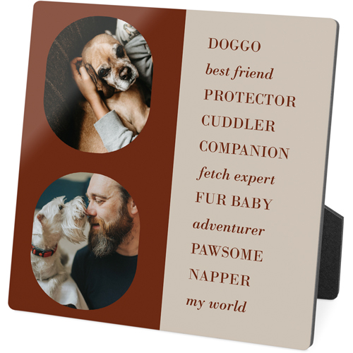 Traits of the Best Desktop Plaque, Rectangle, 5x5, Brown