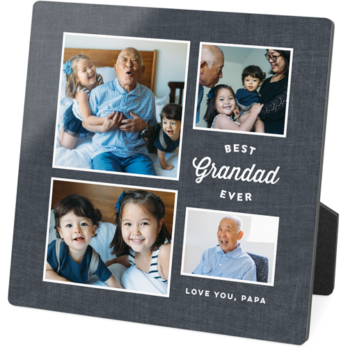 Best Grandad Desktop Plaque, Rectangle, 5x5, Black, silhouette