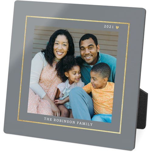 Simply Elegant Landscape Desktop Plaque, Rectangle, 5x5, Gray