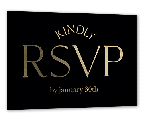 Luminous Cycle Wedding Response Card, Square Corners, Black