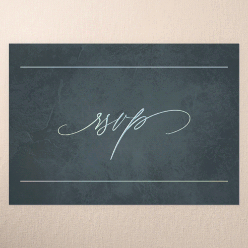 Laurel Embrace Wedding Response Card, Iridescent Foil, Green, Personalized Foil Cardstock, Square, Leafy