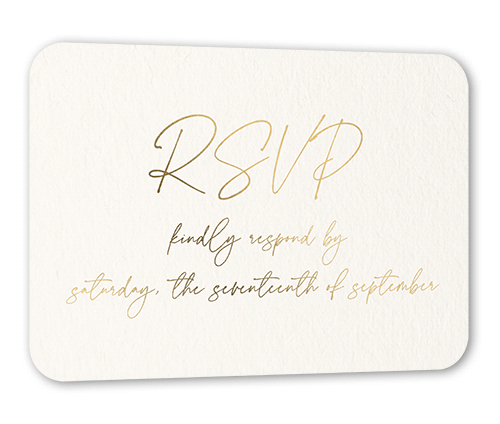 All Script Wedding Response Card, Rounded Corners