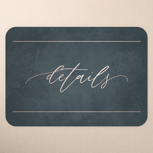 Laurel Embrace Wedding Enclosure Card, Rose Gold Foil, Green, Personalized Foil Cardstock, Rounded, Leafy